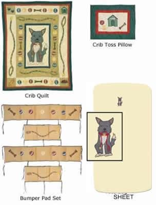 Out of Stock Fido Dog 6 Piece Crib Bedding Set