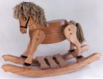 Childrens Hand Crafted Oak Hardwood Rocking Horse