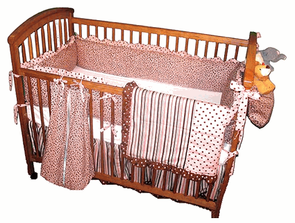 Strawberry Cordial 4 Piece Crib Bedding Set Free Shipping - Click to enlarge