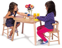Childrens Table and 2 Round Back Chairs Set