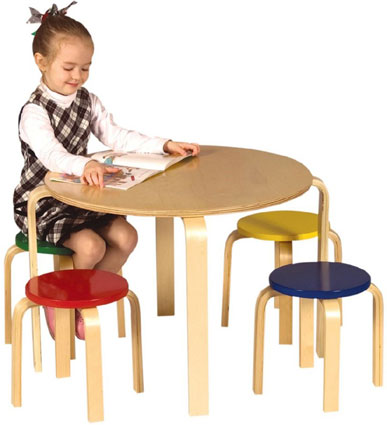 Nordic Kids Table & 4 Stools Set - Color