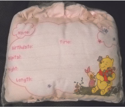 Winnie the pooh store birth announcement pillow