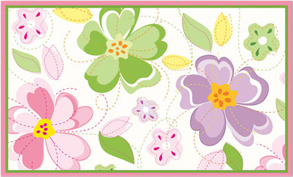 Flower Stitch Girls Rug