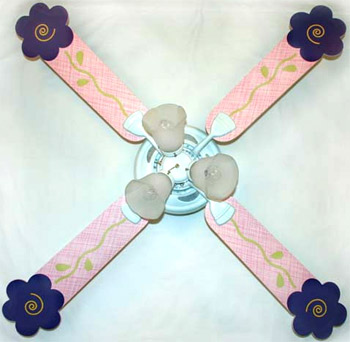 Out of Stock Purple Shaped Flower Ceiling Fan with Lights