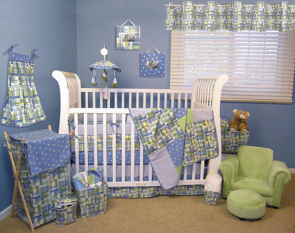 Nantucket Blue 4 Pc Crib Bedding Set Free Shipping