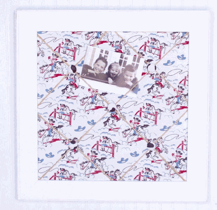 Retro Cowboy Fabric Memory Board - Click to enlarge