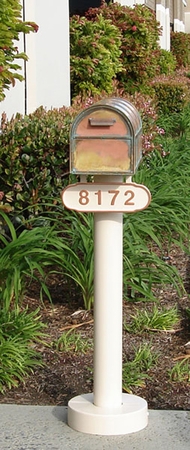Streetscape Belmont Post with Westchester Mailbox and Address Plaque Streetscape Belmont Post with Westchester Mailbox and Address Plaque