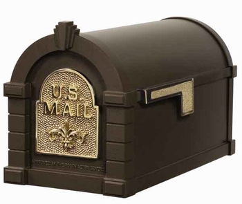 Keystone Mailbox Bronze w/Polished Brass Fleur De Lis Keystone Mailbox Bronze w/Polished Brass Fleur De Lis