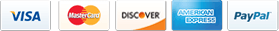 We accept Visa, Discover, MasterCard, Amex, and PayPal