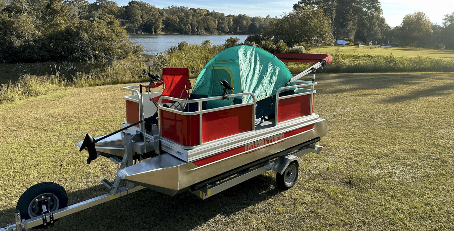 Laker 610 Fish n Camp pontoon ready for adventure