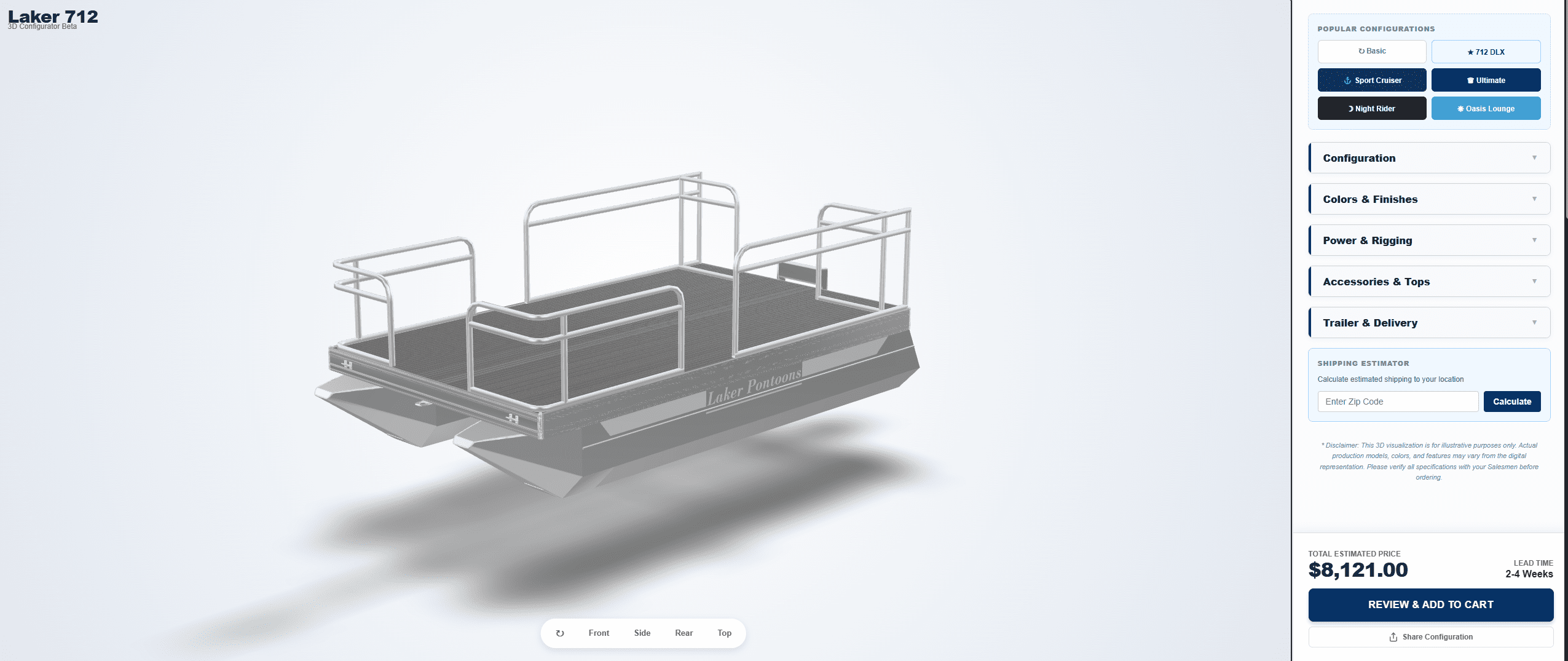 Laker 712 3D Configurator Preview