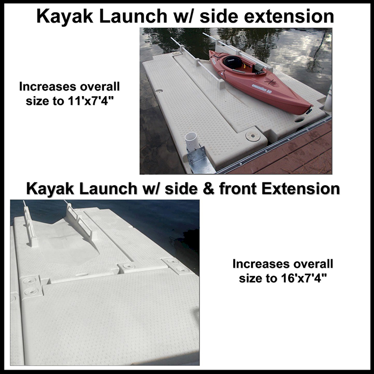 Kayak dock launch layout and installation illustration