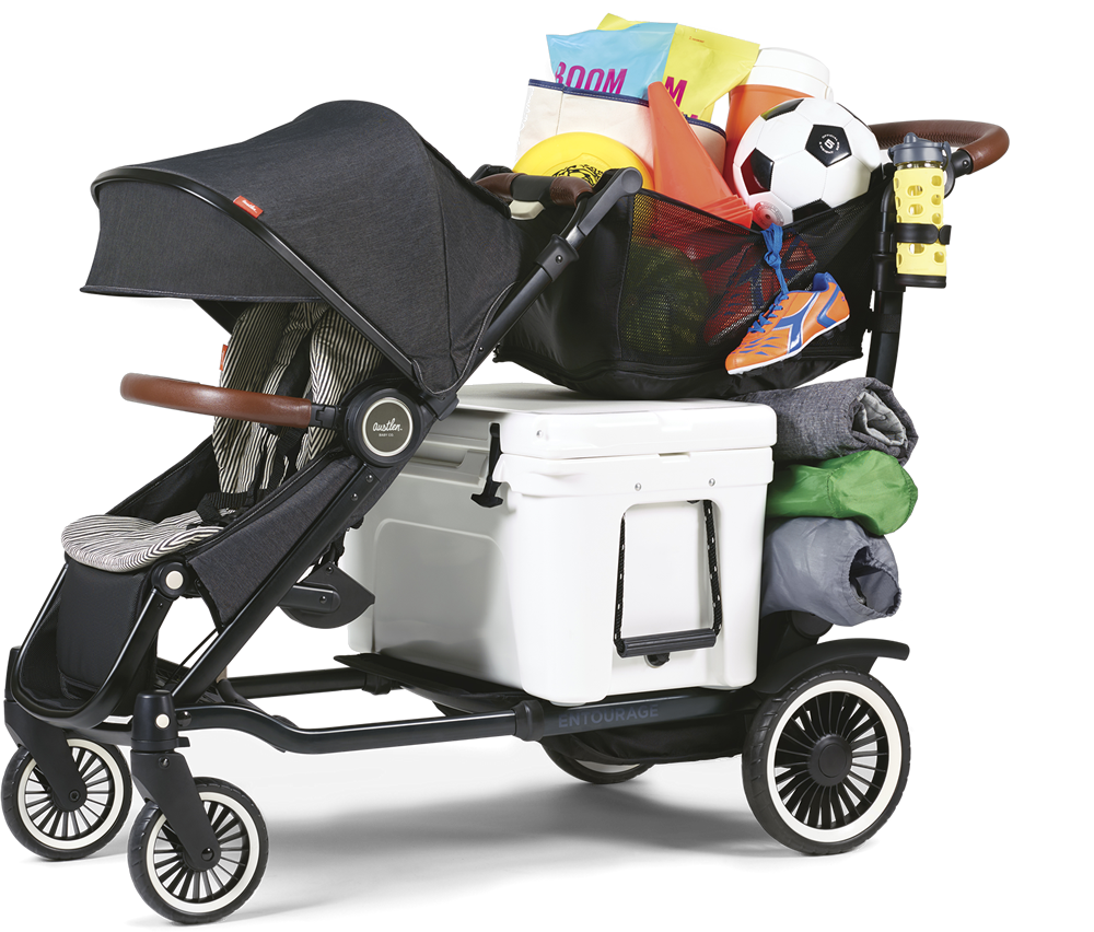 Austlen Entourage Stroller & Sit+Stand Jump Seat - Black / Black -Babyzen || Baby Jogger Shop austlenentourage capacity