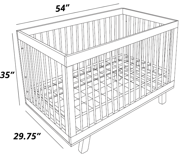 Babyletto Hudson 3in1 Convertible Crib with Toddler Bed Conversion