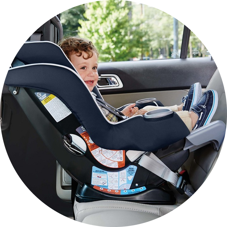 The American Academy of Pediatrics recommends children ride rear-facing until at least 2 years of age. The Graco Extend2Fit allows your child to ride rear-facing up to 50 lbs.