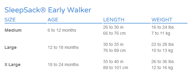 HALO SleepSack Early Walker, Lightweight, Pink Flower, Large 8 HALO SleepSack Early Walker, Lightweight, Pink Flower, Large -Little Unicorn Store haloearlywalkersizing