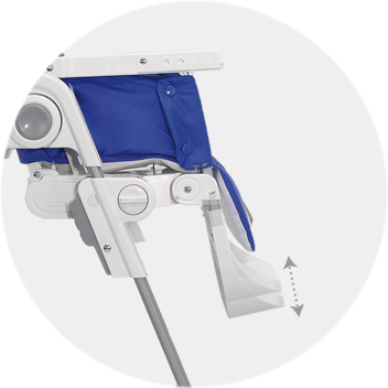 Inglesina Gusto High Chair - Turchese -Stroller Promotion Store inglesinagustofeatures footrest