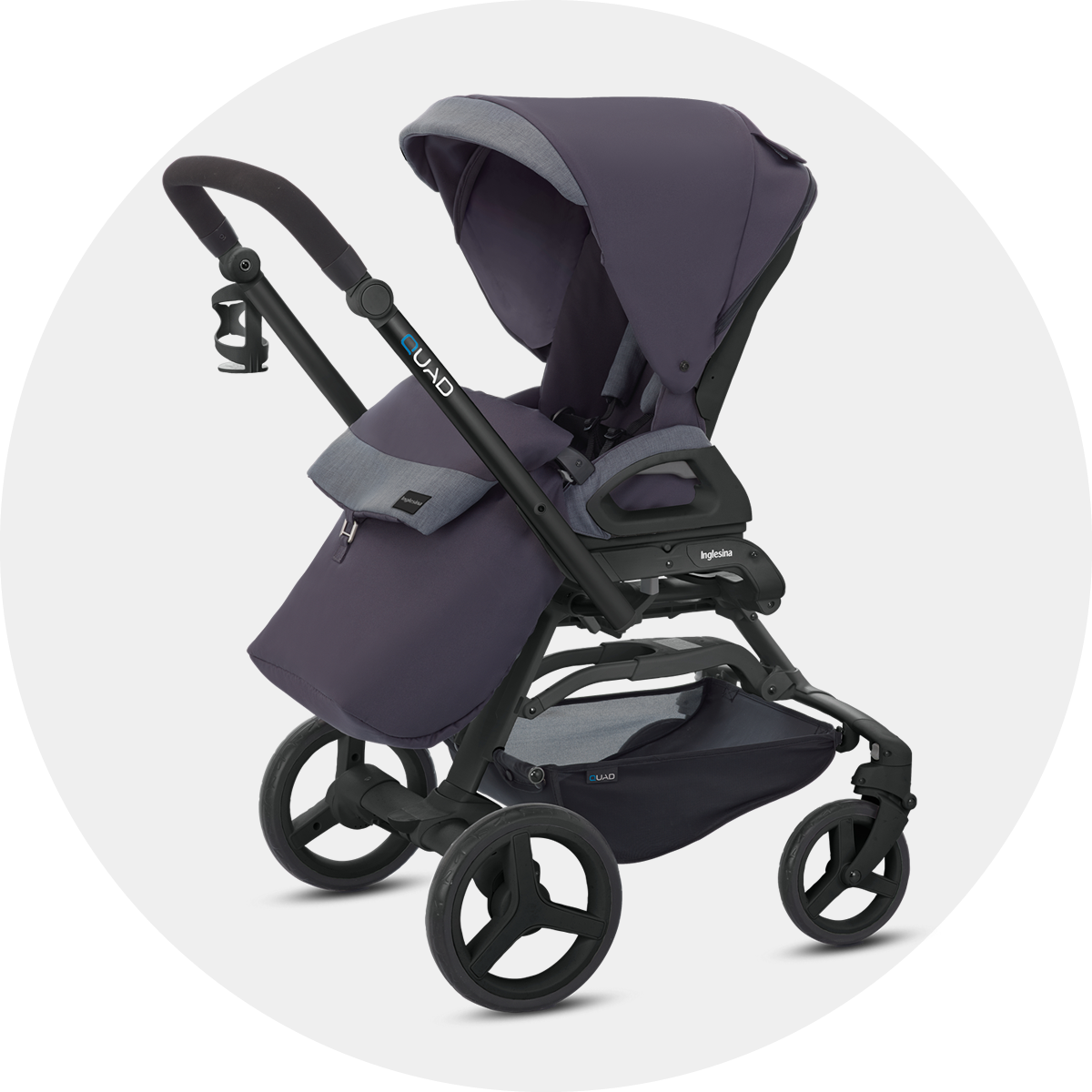 Inglesina Quad Stroller - Total Black -Stroller Promotion Store inglesinaquadfeatures reversibleseat