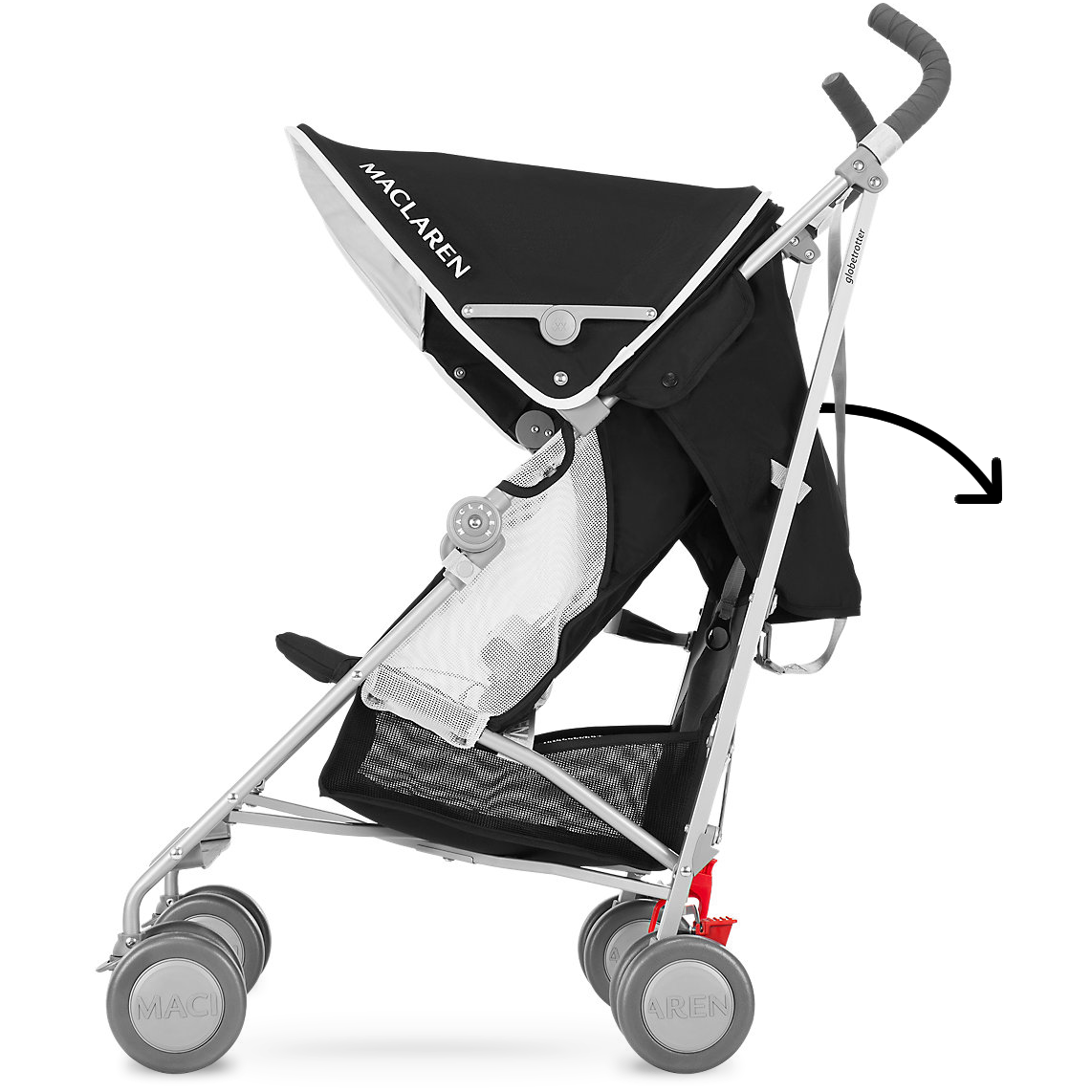 Maclaren 2016/2017 Globetrotter Umbrella Stroller - Black/White -Babyzen || Baby Jogger Shop maclarenglobetrotter recline