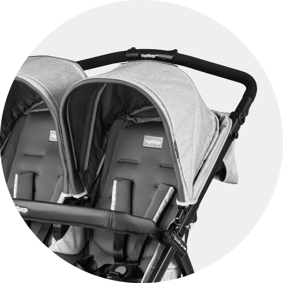 Peg Perego Book For Two Side By Side Double Stroller - Onyx -Stroller Promotion Store pegperegobookfortwofeatures handlebar