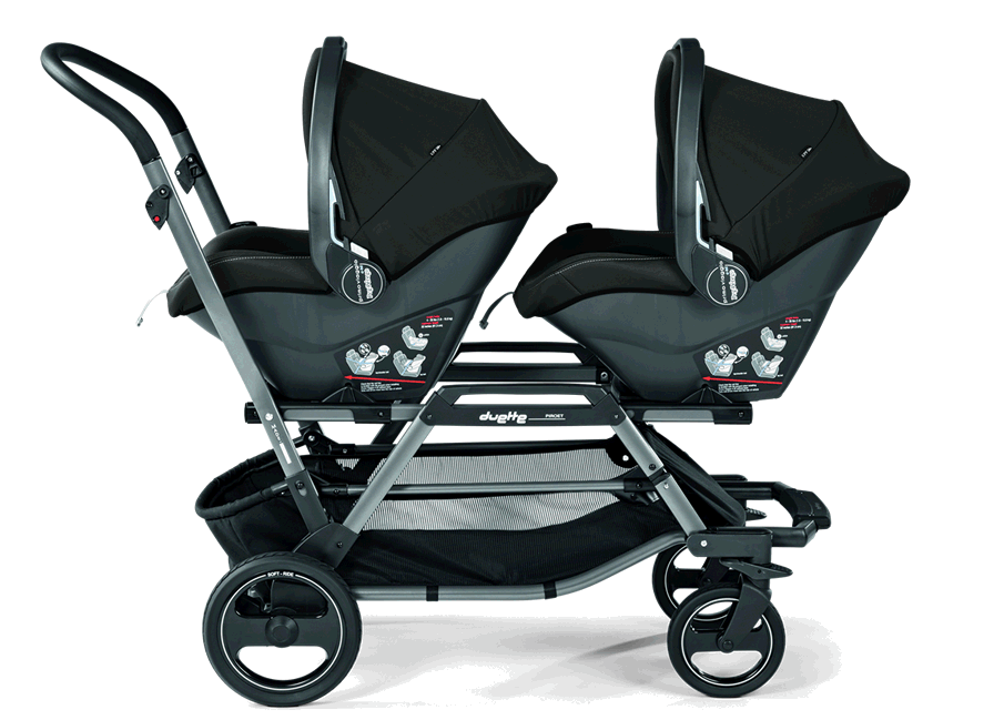 Peg Perego Duette Piroet Double Stroller - City Grey -Stroller Promotion Store pegperegoduettepiroetgifmay