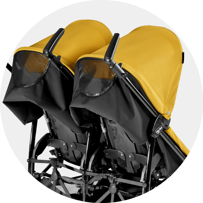 Peg Perego Pliko Mini Twin - Mod Black -Stroller Promotion Store pegperegoplikominitwinfeatures window