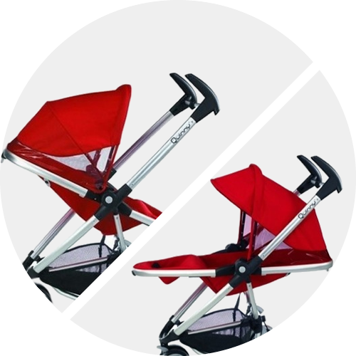 Quinny Zapp Xtra Folding Seat Compact Stroller - Natural Mavis -Graco Store quinnyzappxtrafeatures rearforwardfacing2