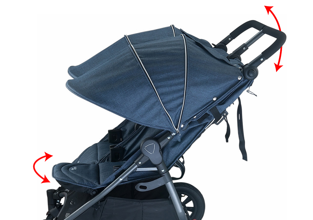Valco Neo Twin Tailormade Double Stroller - Denim Blue 12 Valco Neo Twin Tailormade Double Stroller - Denim Blue -Stroller Promotion Store valconeotwin adjustable