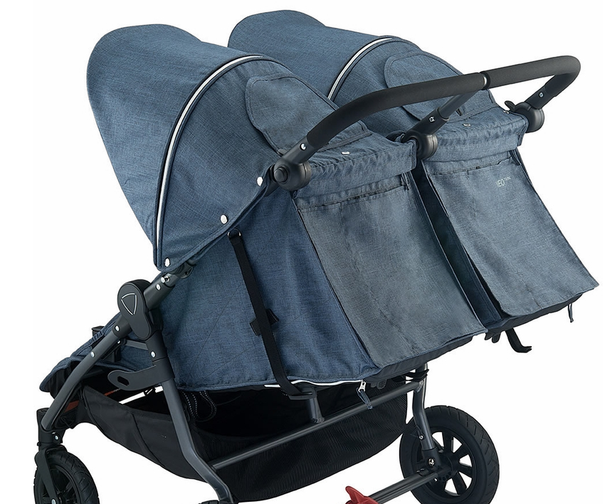 Valco Neo Twin Tailormade Double Stroller - Denim Blue 11 Valco Neo Twin Tailormade Double Stroller - Denim Blue -Stroller Promotion Store valconeotwin recline