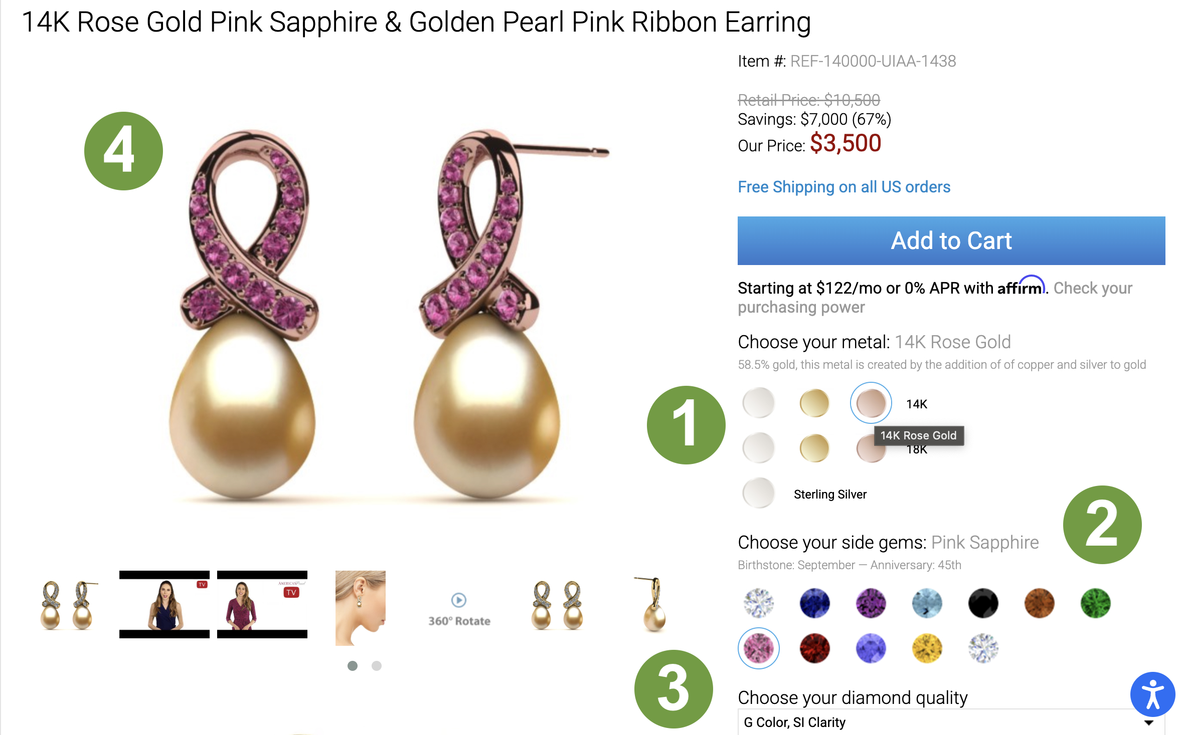 Customize Your Golden Pearl Jewelry