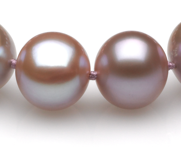 Pretty 7-8mm Natural Lavender Freshwater Pearl Earrings And Necklace Set – 18 Inch
