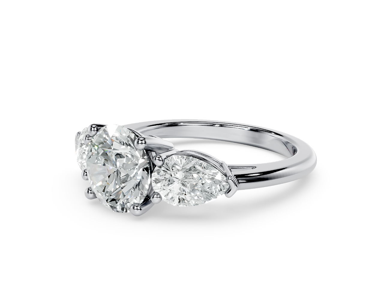 European Cut Diamond Ring - Front View