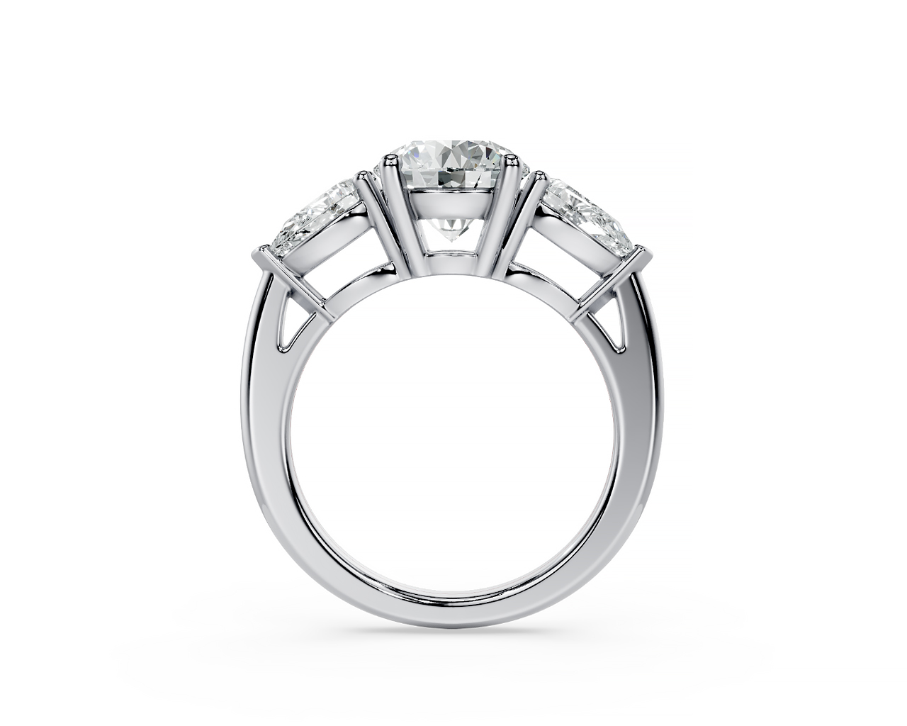 European Cut Diamond Ring - Profile View