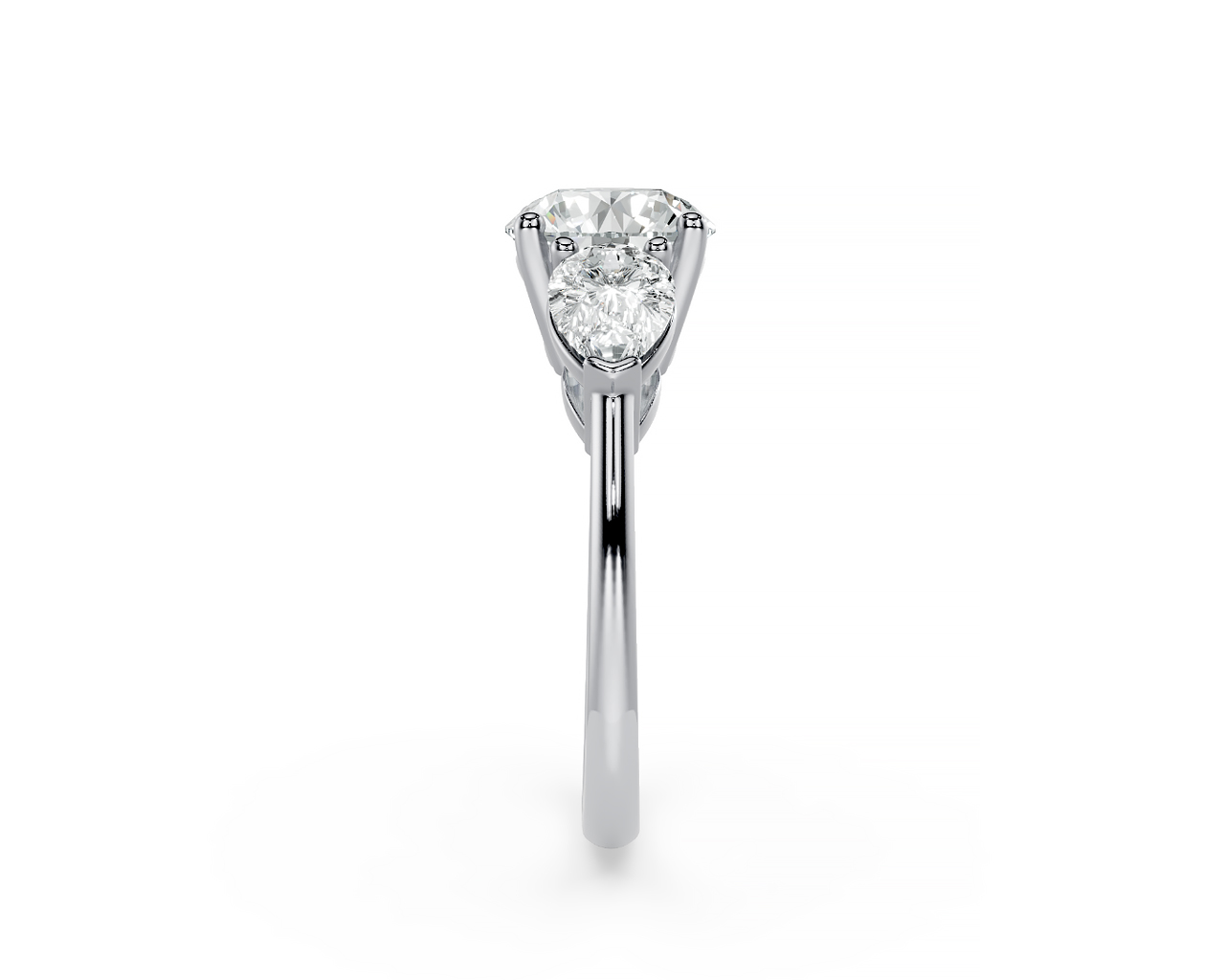 European Cut Diamond Ring - Vertical View