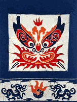 chinese dragon wall hanging - chinese batik art - chinese wall decor