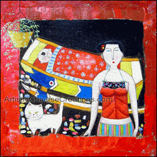 chinese oil painting - chinese art - chinese wall decor