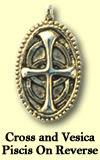 Cross and Vesica Piscis on Reverse