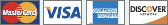 Master Card, Visa, American Express, Discover