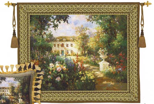 Aix En Provence Tapestry - Beautiful Garden Scene, 53in x 40in