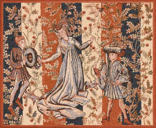 Ball Of Roses / Baille Des Roses Medieval Tapestry, 30in X 36in Ball Of Roses / Baille Des Roses Medieval Tapestry, 30in X 36in