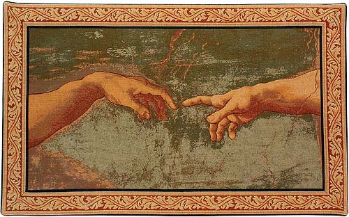 Creation By Michelangelo Wall Tapestry Painting - Fragment, 24in X 39in Creation By Michelangelo Wall Tapestry Painting - Fragment, 24in X 39in