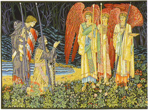Medieval Knight Tapestry Picture - The Vision Scene From The Holy Grail Tales (1), 57in x 73in