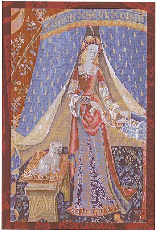 THE LADY AND THE UNICORN TAPESTRY WAll HANGING - A MON SEUL DESIR (One Of The Famous Medieval Tapestries)