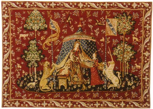 LADY AND THE UNICORN TAPESTRY WAll HANGING - A MON SEUL DESIR (One Of The Famous Medieval Tapestries) LADY AND THE UNICORN TAPESTRY WAll HANGING - A MON SEUL DESIR (One Of The Famous Medieval Tapestries)