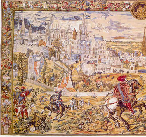 WALL TAPESTRY MEDIEVAL BRUSSELS MAXIMILIAN HUNTER HORSE