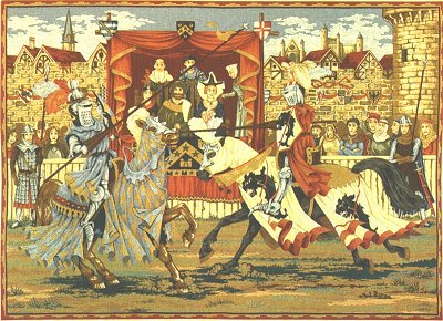 Medieval Tapestry MEDIEVAL LISTS, Knights (One Of Our Best Medieval Tapestries)