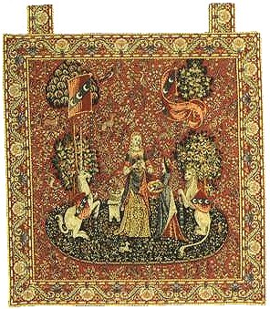 LADY AND THE UNICORN TAPESTRY WAll HANGING - A MON SEUL DESIR (One Of The Famous Medieval Tapestries)