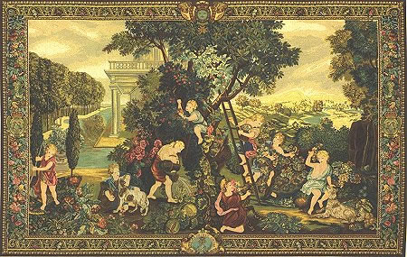RENAISSANCE TAPESTRY WALL HANGING THE KIDS GARDENERS