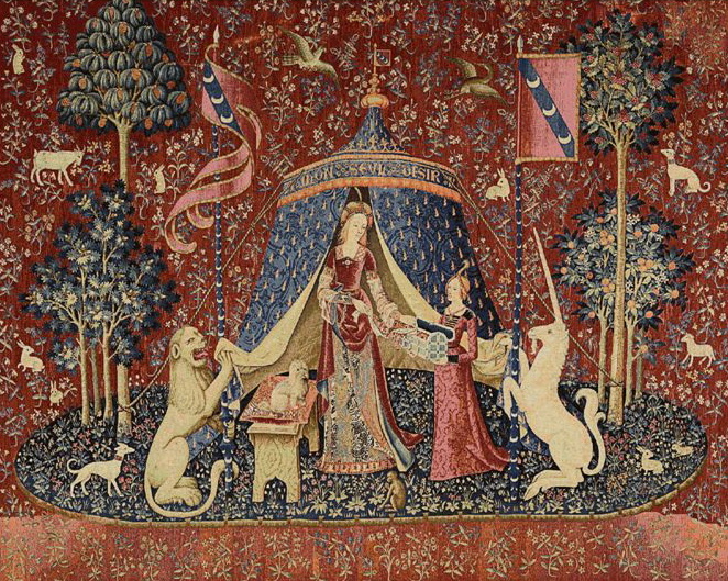 A Mon Seul Desir Bordless III Tapestry Wall Hanging, H40in x W56in
