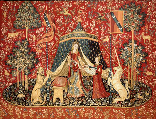 LADY AND THE UNICORN TAPESTRY WAll HANGING - A MON SEUL DESIR (One Of The Famous Medieval Tapestries)